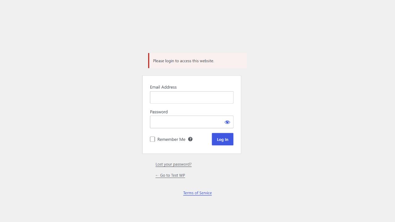 Opening the private BuddyBoss group in a signed-out browser leads to the login requirement